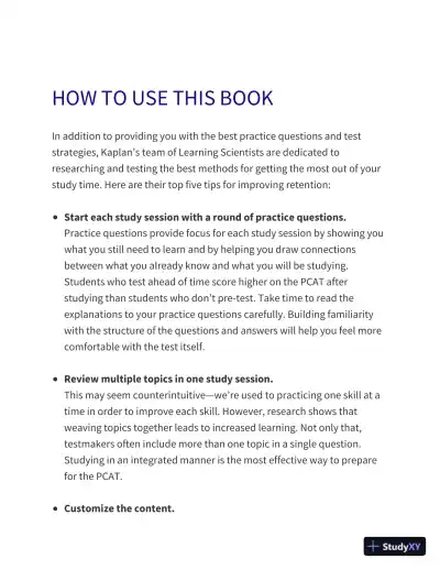 PCAT Prep Plus 2020-2021: 2 Practice Tests + Proven Strategies (2020) - Page 13 preview image