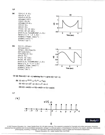 Solution Manual For Fundamentals Of Signals And Systems Using The Web And Matlab, 3rd Edition - Page 7 preview image