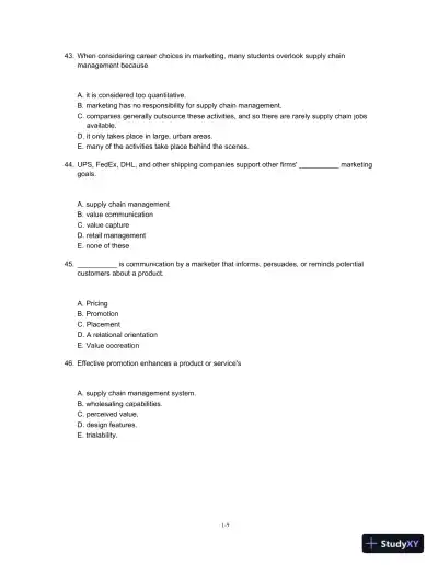 Test Bank For Marketing, 4th Edition - Page 10 preview image