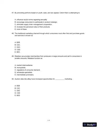 Test Bank For Marketing, 4th Edition - Page 11 preview image