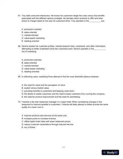 Test Bank For Marketing, 4th Edition - Page 16 preview image