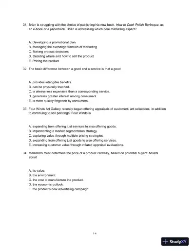 Test Bank For Marketing, 4th Edition - Page 7 preview image