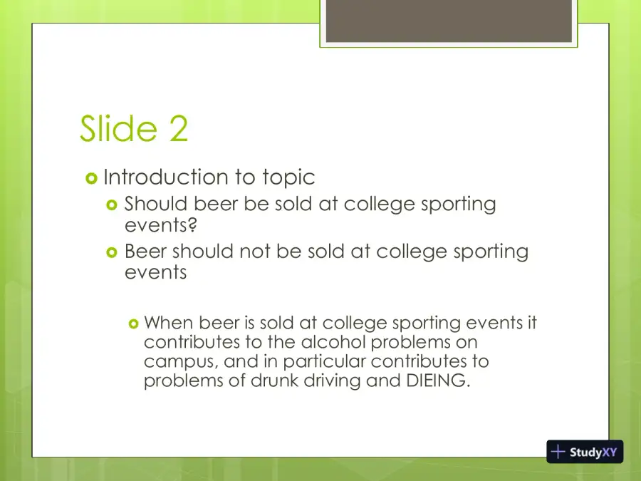 Should Beer Be Sold At College Sporting Events?, page 4