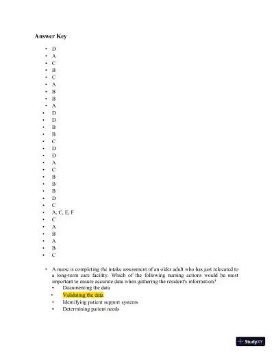 Test Bank for Health Assessment in Nursing, 7th North American Edition (Chapters 1-34) - Page 23 preview image