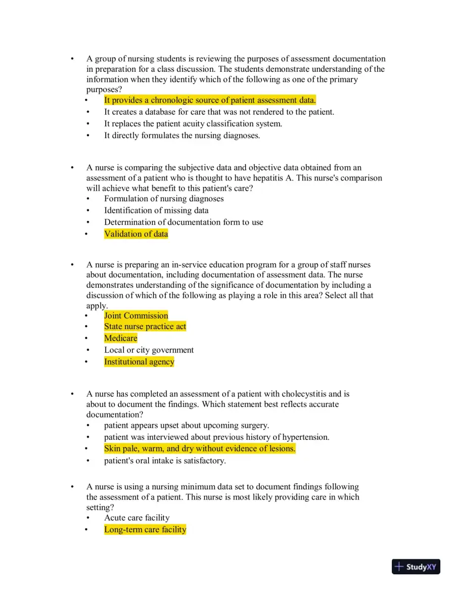 Test Bank for Health Assessment in Nursing, 7th North American Edition (Chapters 1-34), page 26