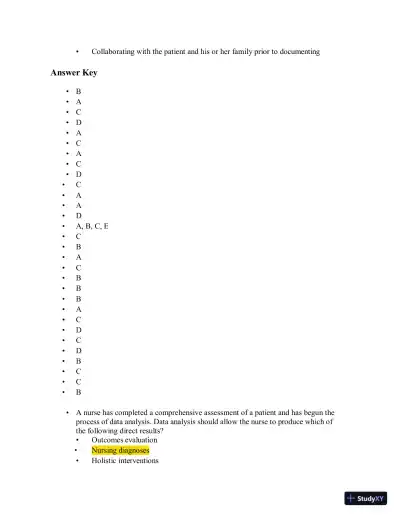 Test Bank for Health Assessment in Nursing, 7th North American Edition (Chapters 1-34) - Page 30 preview image
