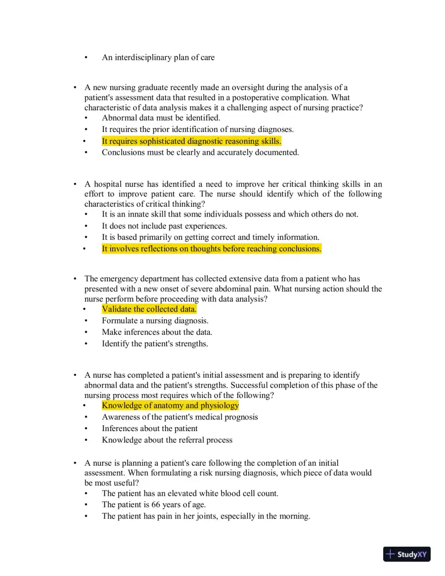 Test Bank for Health Assessment in Nursing, 7th North American Edition (Chapters 1-34), page 31