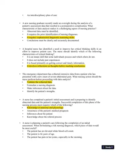 Test Bank for Health Assessment in Nursing, 7th North American Edition (Chapters 1-34) - Page 31 preview image