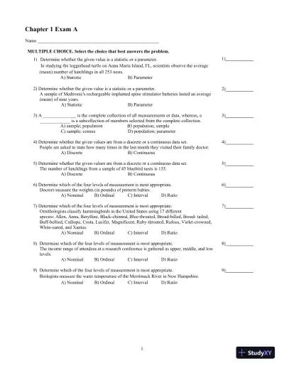 Test Bank for Biostatistics for the Biological and Health Sciences , 2nd Edition - Page 1 preview image