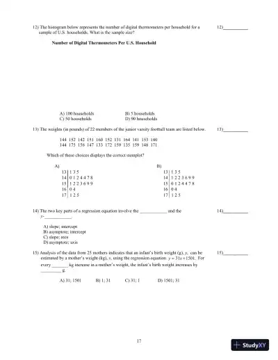 Test Bank for Biostatistics for the Biological and Health Sciences , 2nd Edition - Page 18 preview image
