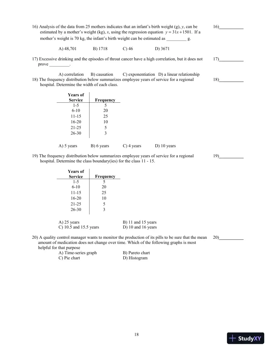 Test Bank for Biostatistics for the Biological and Health Sciences , 2nd Edition, page 19