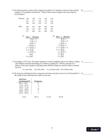 Test Bank for Biostatistics for the Biological and Health Sciences , 2nd Edition - Page 22 preview image