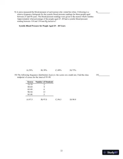 Test Bank for Biostatistics for the Biological and Health Sciences , 2nd Edition - Page 23 preview image