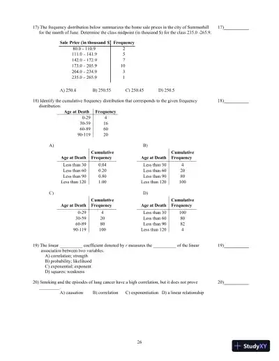 Test Bank for Biostatistics for the Biological and Health Sciences , 2nd Edition - Page 27 preview image