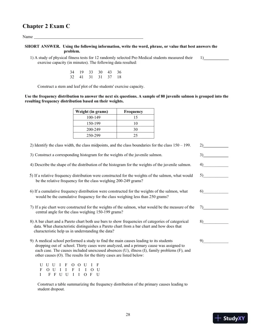Test Bank for Biostatistics for the Biological and Health Sciences , 2nd Edition, page 29