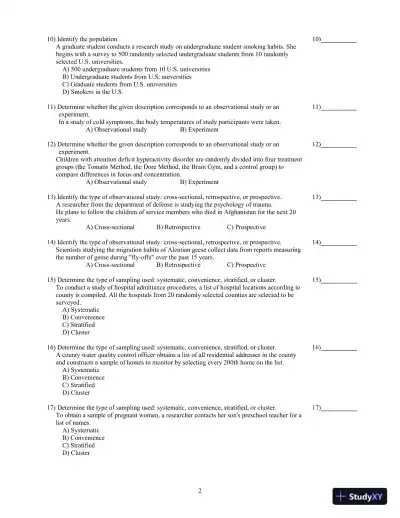 Test Bank for Biostatistics for the Biological and Health Sciences , 2nd Edition - Page 3 preview image