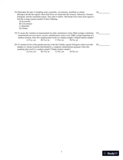 Test Bank for Biostatistics for the Biological and Health Sciences , 2nd Edition - Page 4 preview image