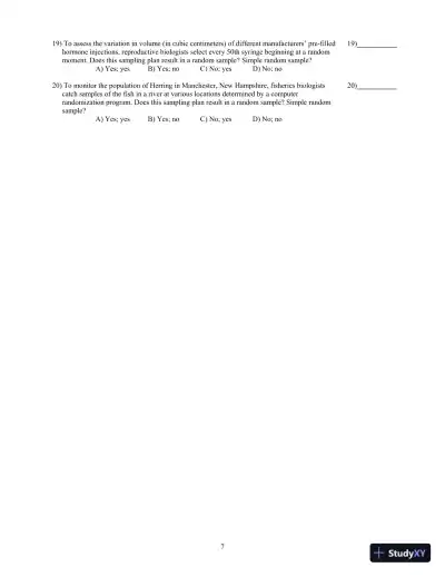 Test Bank for Biostatistics for the Biological and Health Sciences , 2nd Edition - Page 8 preview image