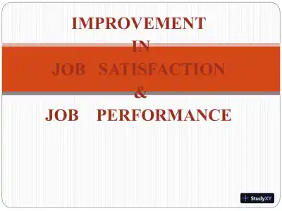 Improvement In Job Satisfaction & Job Performance - Page 1 preview image