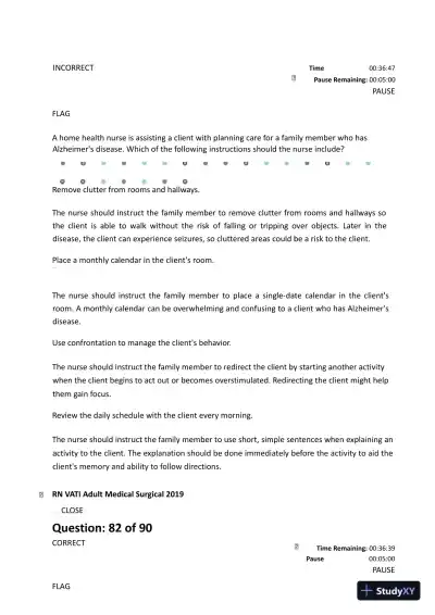 2023 ATI RN Medical Surgical Nursing Protected Exam With Answers (90 Solved Questions) - Page 10 preview image