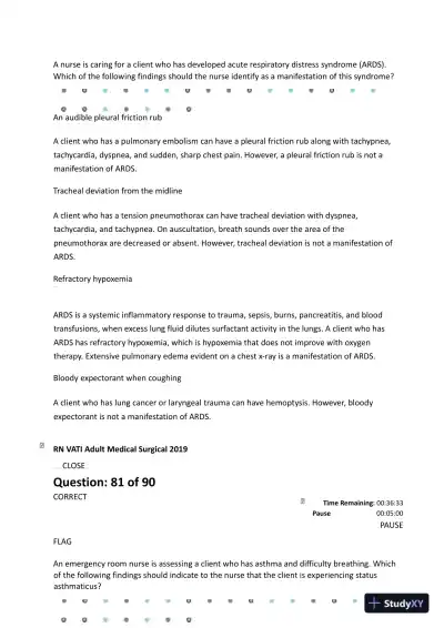 2023 ATI RN Medical Surgical Nursing Protected Exam With Answers (90 Solved Questions) - Page 11 preview image