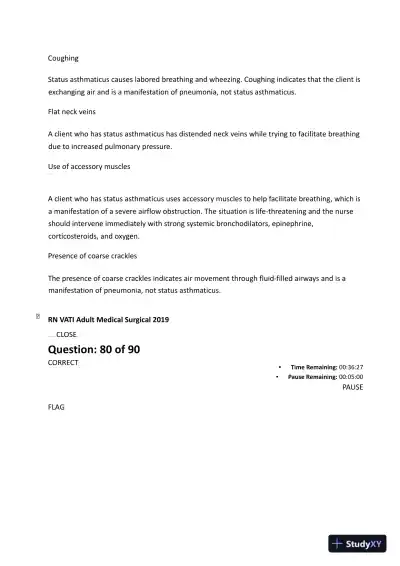 2023 ATI RN Medical Surgical Nursing Protected Exam With Answers (90 Solved Questions) - Page 12 preview image