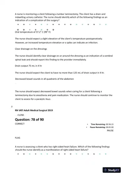 2023 ATI RN Medical Surgical Nursing Protected Exam With Answers (90 Solved Questions) - Page 14 preview image