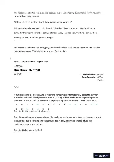 2023 ATI RN Medical Surgical Nursing Protected Exam With Answers (90 Solved Questions) - Page 16 preview image