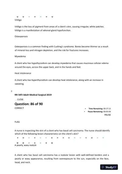 2023 ATI RN Medical Surgical Nursing Protected Exam With Answers (90 Solved Questions) - Page 5 preview image
