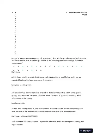 2023 ATI RN Medical Surgical Nursing Protected Exam With Answers (90 Solved Questions) - Page 8 preview image