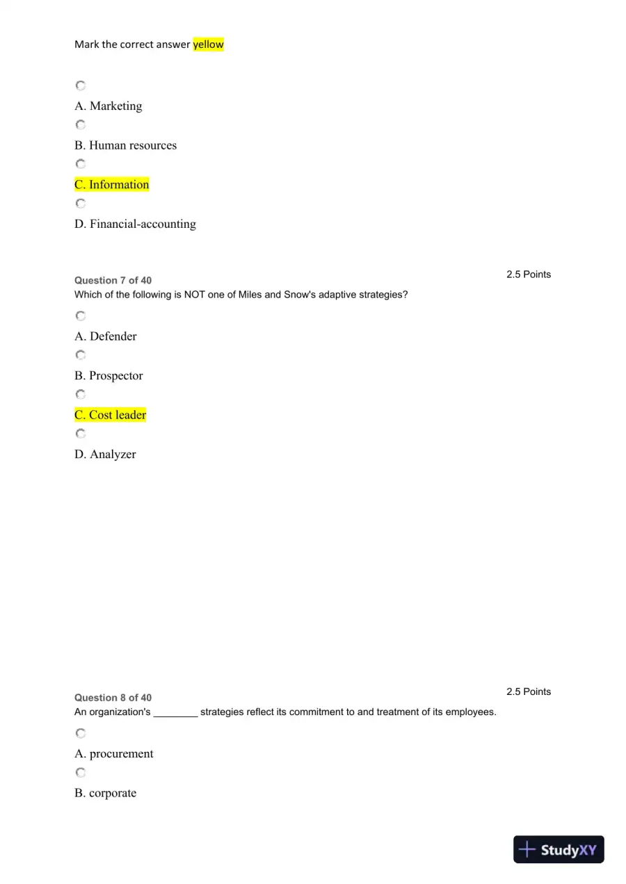 Organizational Strategy and Support Systems: A Multiple-Choice Analysis, page 4