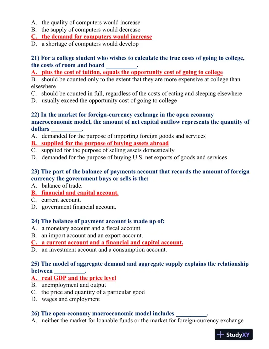 College Assignment: Comprehensive Business and Economic Concepts Assessment, page 6