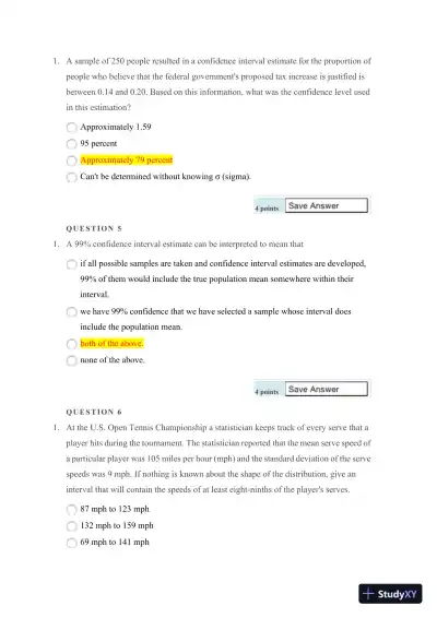 Statistical Methods and Analysis: A Comprehensive Assessment - Page 3 preview image
