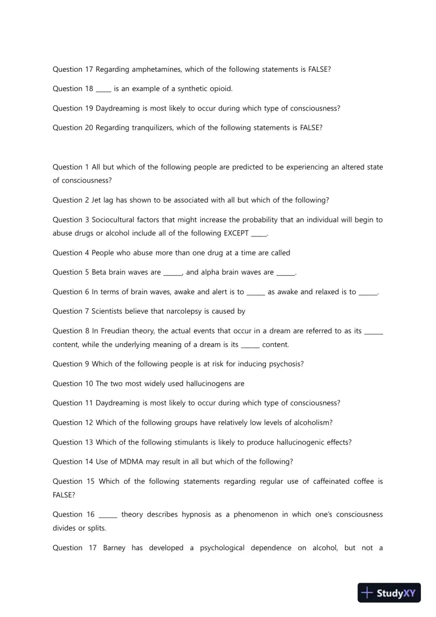 Liberty University PSYC 101 Quiz 4 Complete Solutions Correct Answers Key, page 3