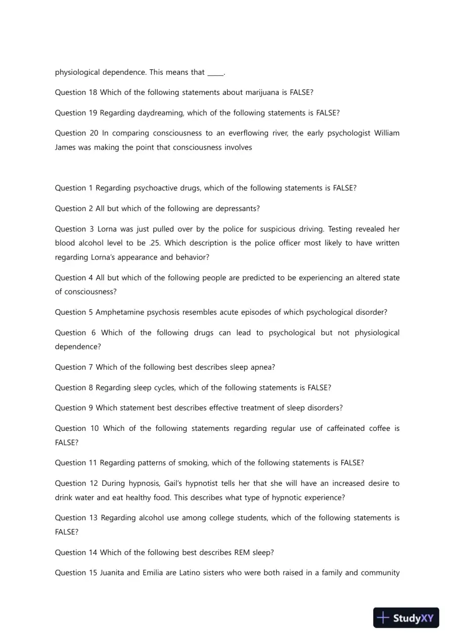Liberty University PSYC 101 Quiz 4 Complete Solutions Correct Answers Key, page 4