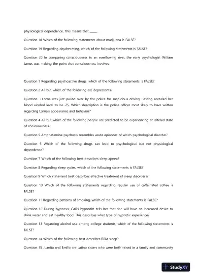 Liberty University PSYC 101 Quiz 4 Complete Solutions Correct Answers Key - Page 4 preview image