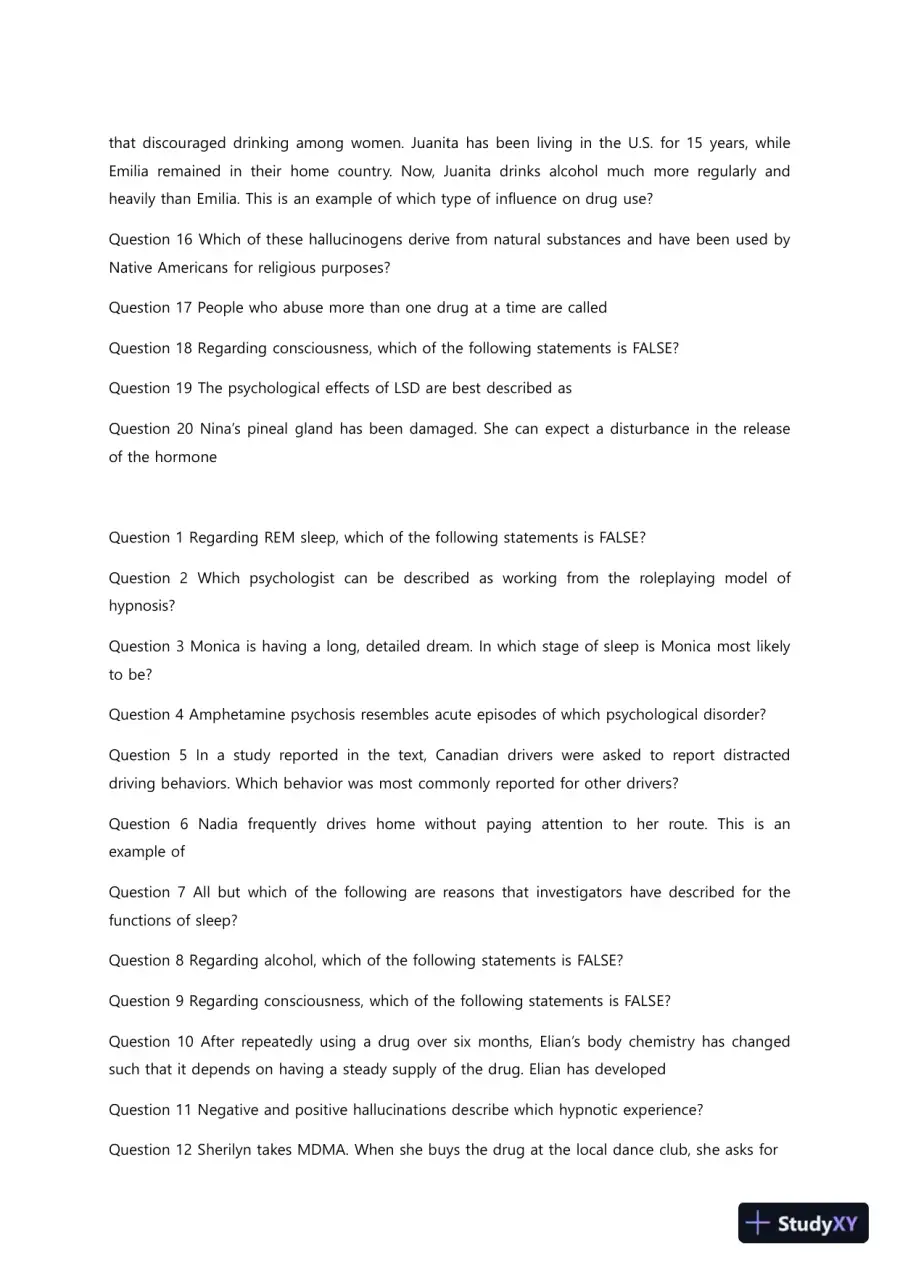 Liberty University PSYC 101 Quiz 4 Complete Solutions Correct Answers Key, page 5