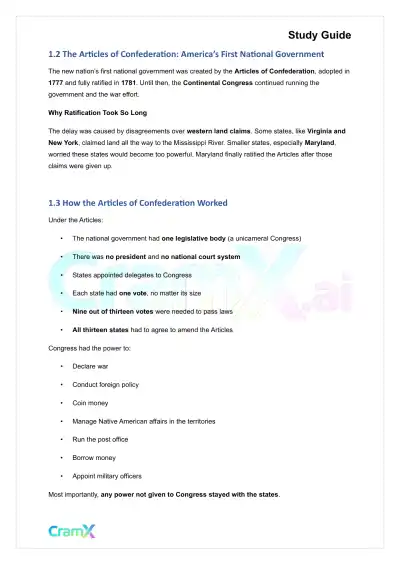 U.S. History I - Creating a New Nation - Page 2 preview image