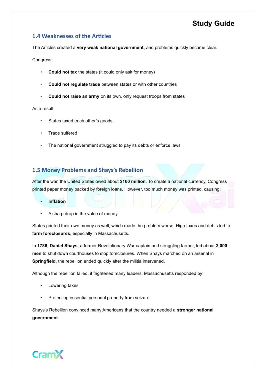 U.S. History I - Creating a New Nation, page 3