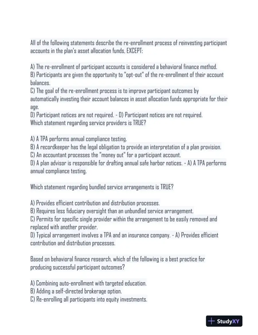 CPFA Management Version 1 Practice Exam With Answers (72 Solved Questions), page 3