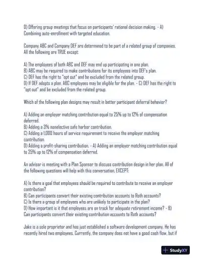 CPFA Management Version 1 Practice Exam With Answers (72 Solved Questions) - Page 4 preview image