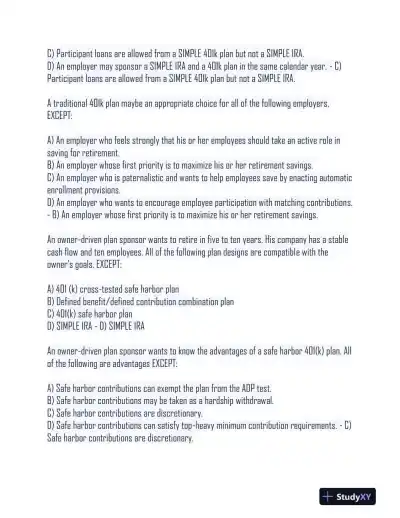 CPFA Management Version 1 Practice Exam With Answers (72 Solved Questions) - Page 6 preview image