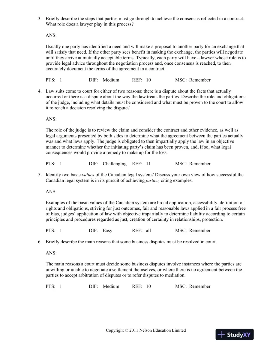 Canadian Business And The Law, 4th Edition Test Bank, page 12