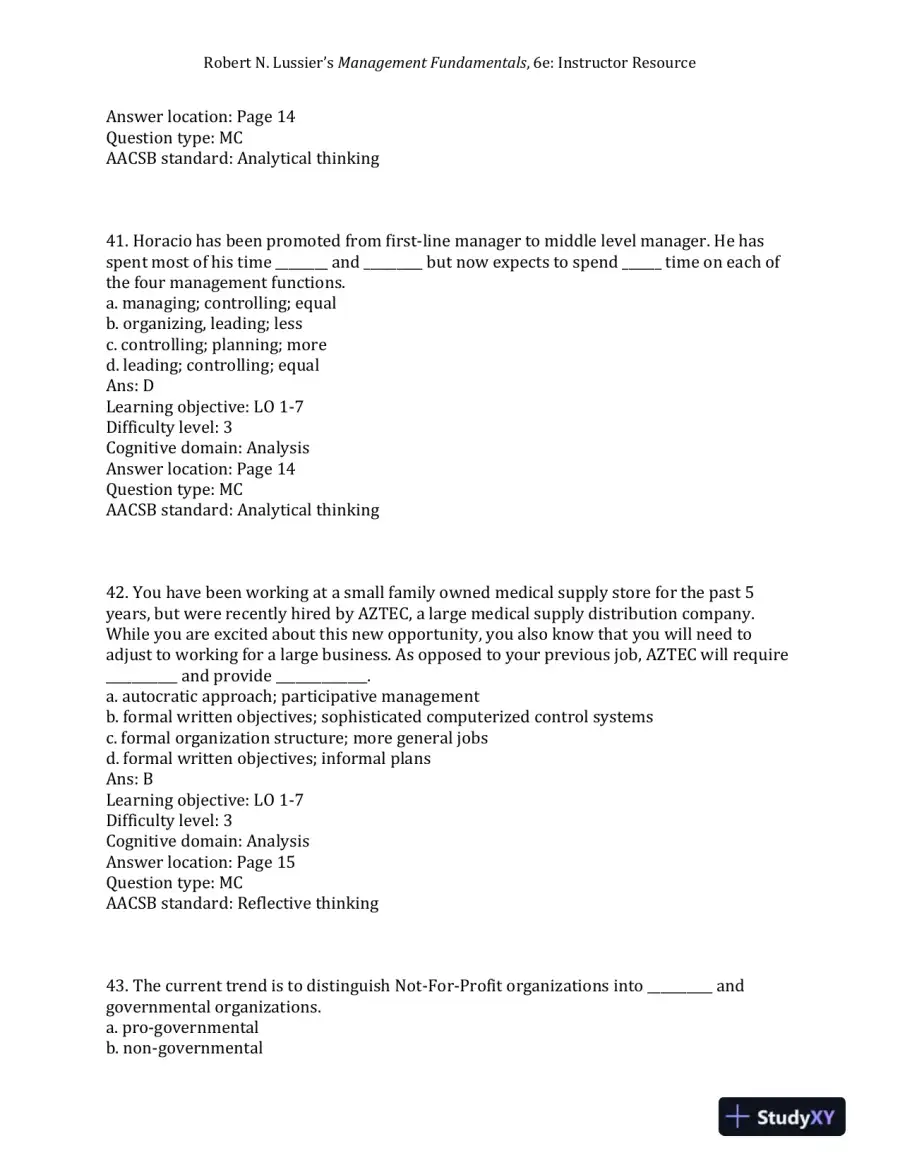 Management Fundamentals: Concepts, Applications, and Skill Development Sixth Edition Test Bank, page 16