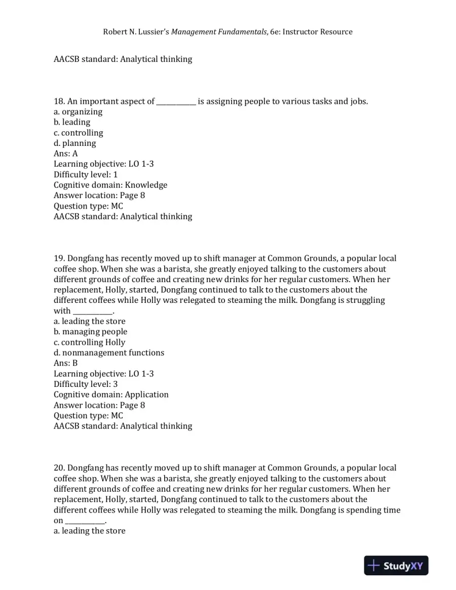 Management Fundamentals: Concepts, Applications, and Skill Development Sixth Edition Test Bank, page 8