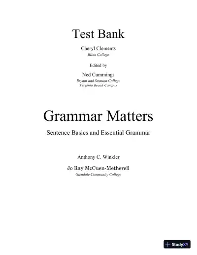 Grammar Matters, 1st Edition Test Bank - Page 1 preview image