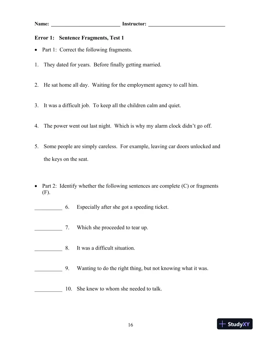 Grammar Matters, 1st Edition Test Bank, page 22