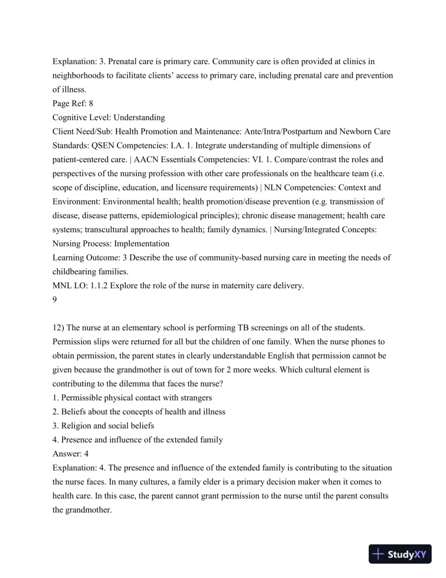 Test Bank For Olds' Maternal-Newborn Nursing and Women's Health Across The Lifespan, 10th Edition, page 10