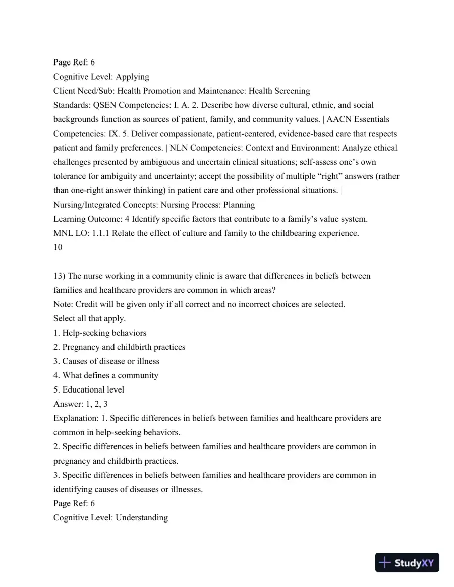 Test Bank For Olds' Maternal-Newborn Nursing and Women's Health Across The Lifespan, 10th Edition, page 11