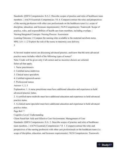 Test Bank For Olds' Maternal-Newborn Nursing and Women's Health Across The Lifespan, 10th Edition - Page 7 preview image